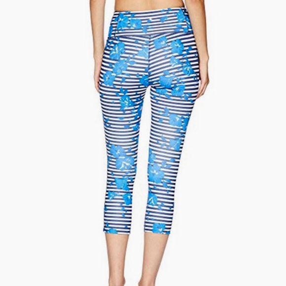 Kate Spade Blue Hibiscus Striped Legging - Picture 2 of 8